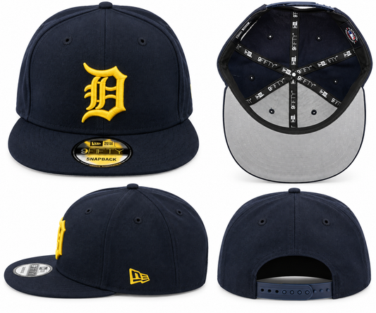 NEW ERA DETROIT TIGERS NAVY/YELLOW 9 FIFTY CAP