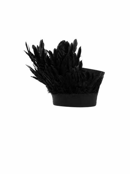 HOT & DELICIOUS BLACK SWAN FEATHER TUBE TOP