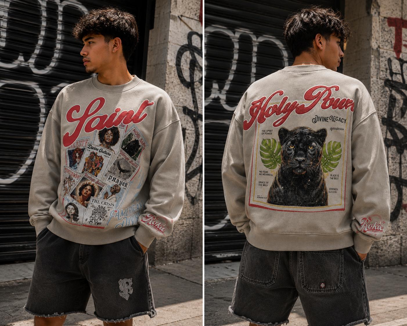 ROKU STUDIO MEN HOLY POWER FADED CREW NECK (RK5482134)