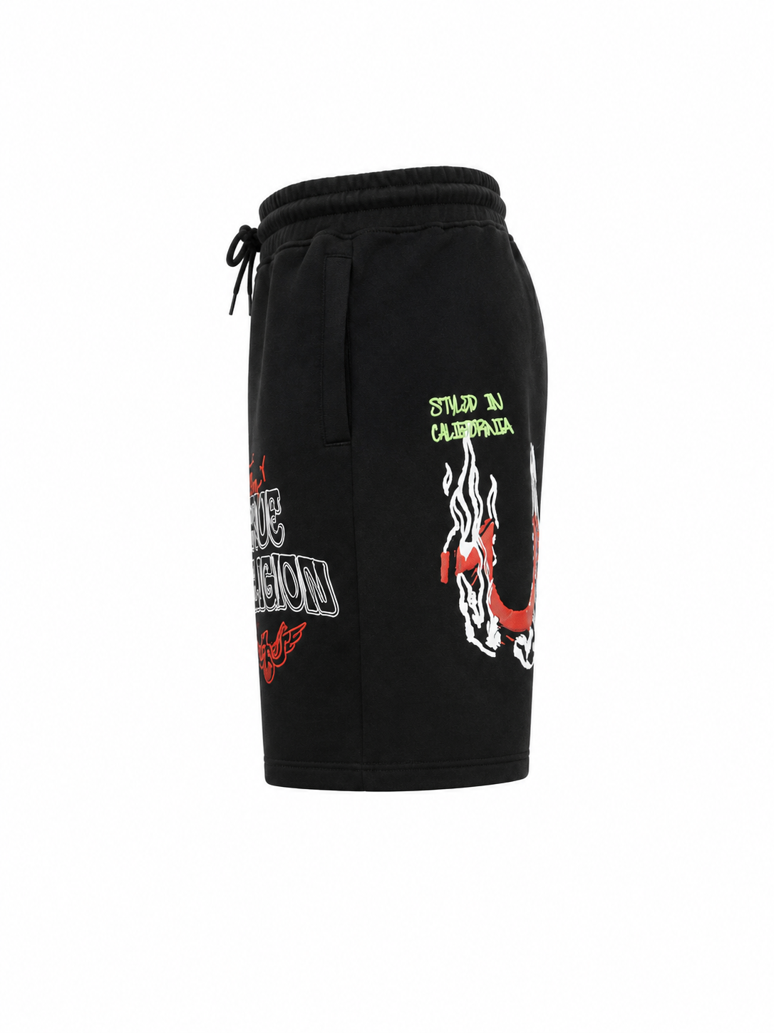 TRUE RELIGION MEN'S SKETCHED LOGO FLEECE SHORTS (110333)