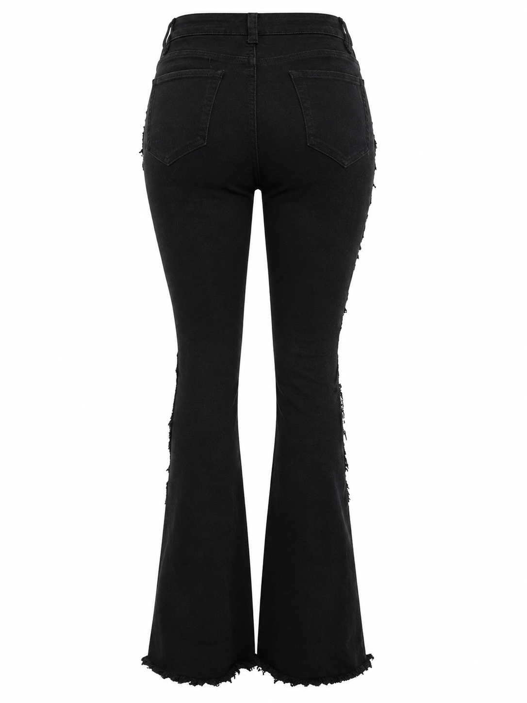 REDFOX WOMEN HIGH WASIT FRAY STACKED JEANS (PA0911)