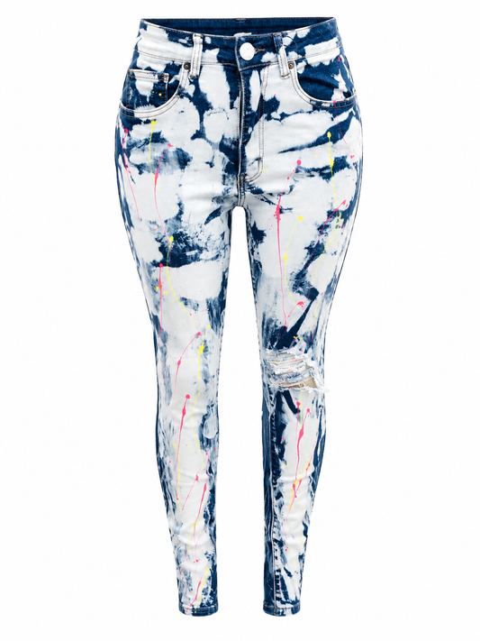 REDFOX WOMEN'S DISTRESSED PAINTER SKINNY JEAN