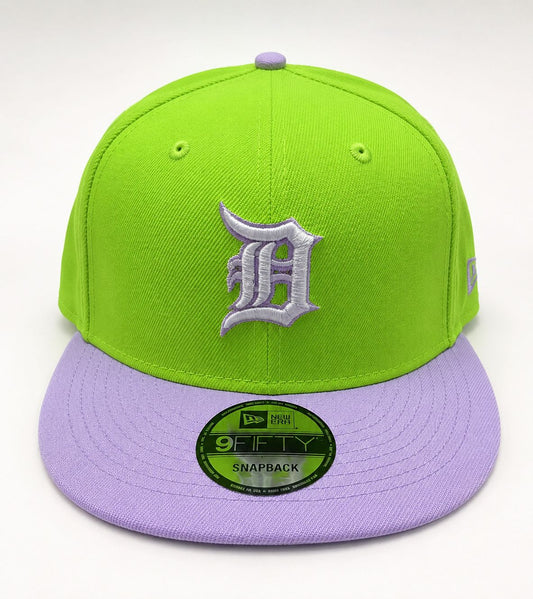 NEW ERA DETROIT TIGERS NEON YELLOW/LILAC 9FIFTY SNAPBACK CAP