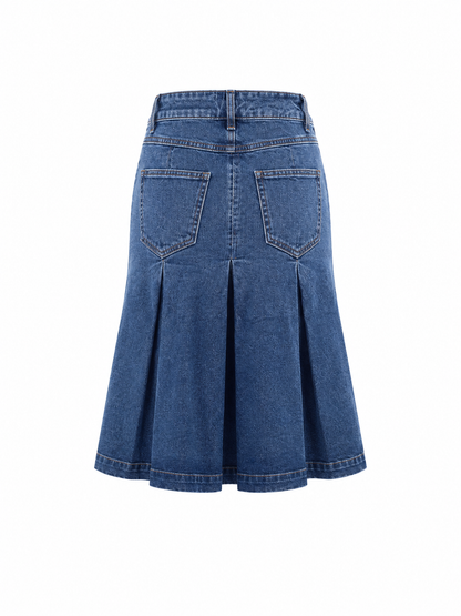 HOT & DELICIOUS RHINESTONE DENIM MIDI SKIRT