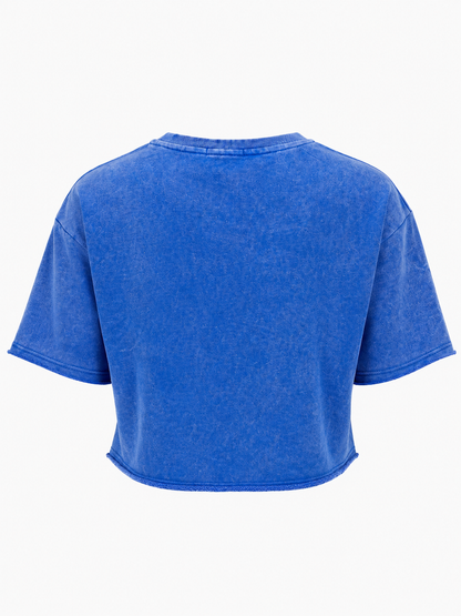 REDFOX WOMEN'S "JUST TRUST" FRENCH TERRY CROP TEE