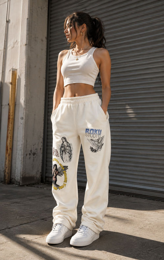 ROKU STUDIO WOMEN RISE ABOVE FADED STRAIGHT FIT SWEATPANT (RKG482168)