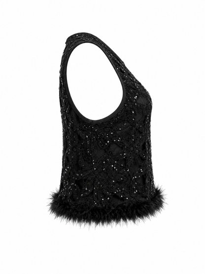 HOT & DELICIOUS WOMEN FEATHERED ELEGANCE TOP