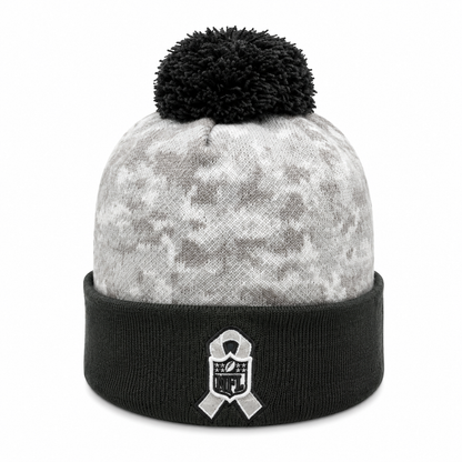 NEW ERA DETROIT LIONS SALUTE TO SERVICE KNIT BEANIE W/POM