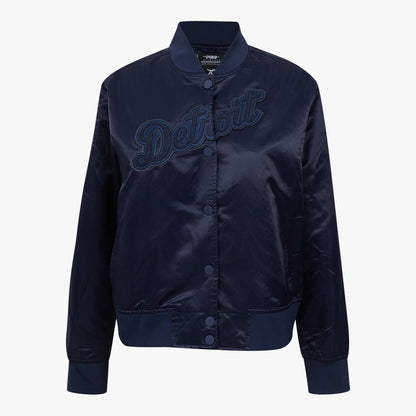 PRO STANDARD DETROIT TIGERS TRIPLE TONAL W SATIN JACKET,MIDNIGHT NAVY