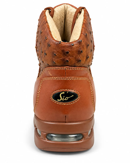 SIO OSTRICH EMBOSSED HIGH TOP AIR SNEAKERS (TROY)