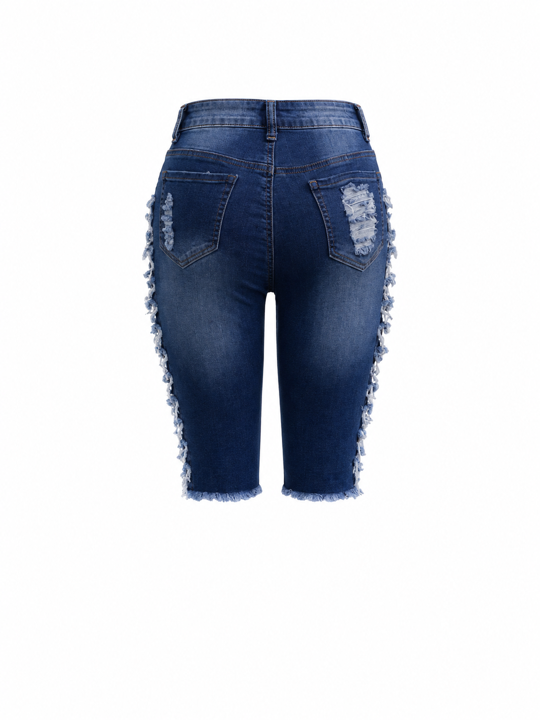 REDFOX WOMEN SEASIDE SHRED DENIM BERMUDA SHORTS