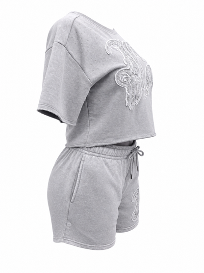 REDFOX WOMEN'S "TRUST NO ONE" CROP & SHORT SET