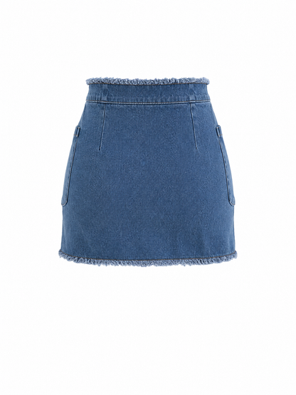HOT & DELICIOUS WOMEN ZIP IT UP DENIM MINI SKIRT