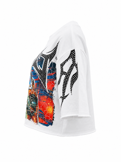REDFOX WOMEN'S "DEAD ROAD" FRENCH TERRY CROP TEE