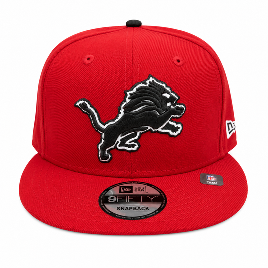 NEW ERA DETROIT LIONS SCARLET/BLACK/WHITE 9FIFTY SNAPBACK CAP