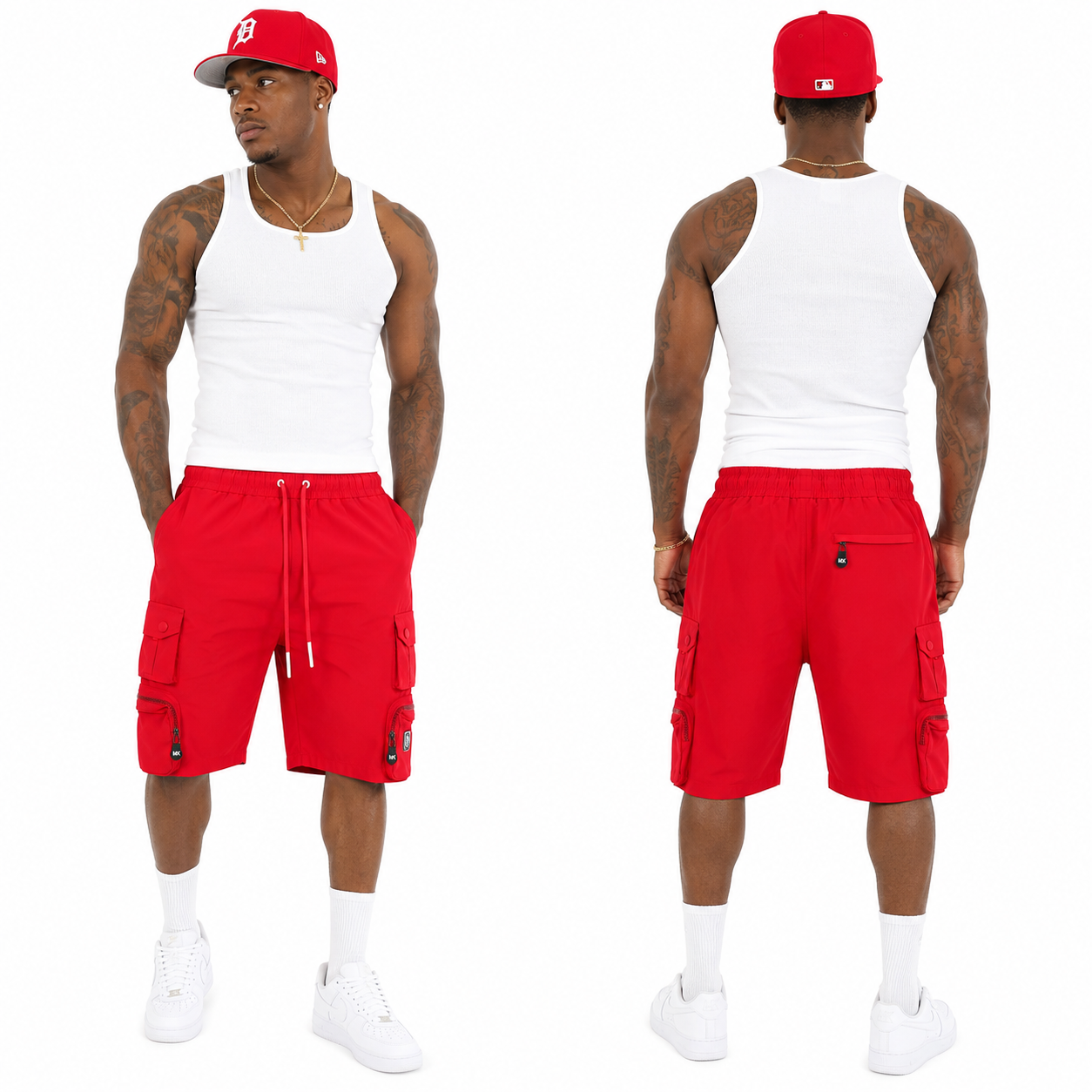 M633 MAKOBI COLTON NYLON SPANDEX CARGO SHORTS