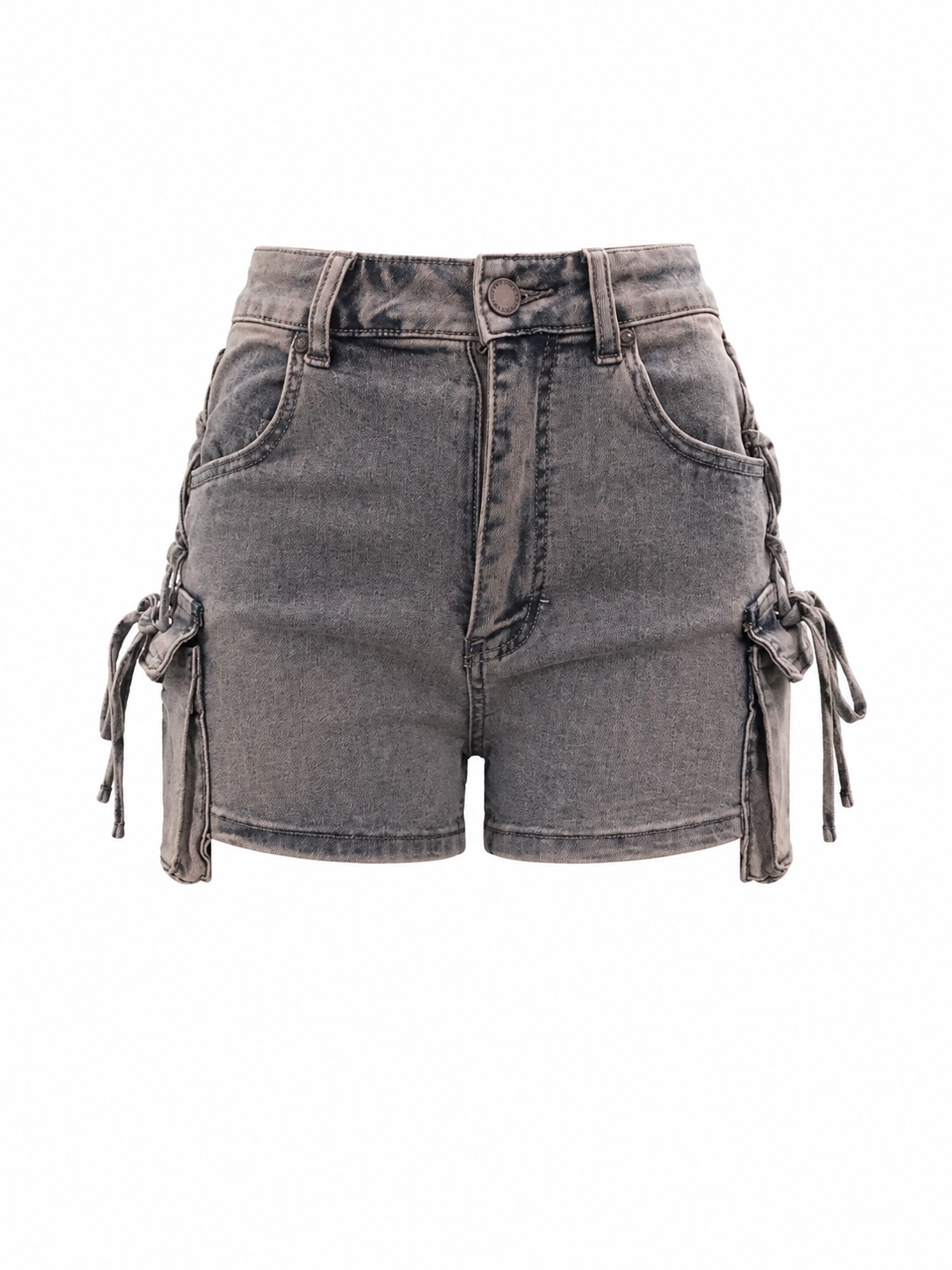 REDFOX WOMEN LACED UP CARGO DENIM SHORTS