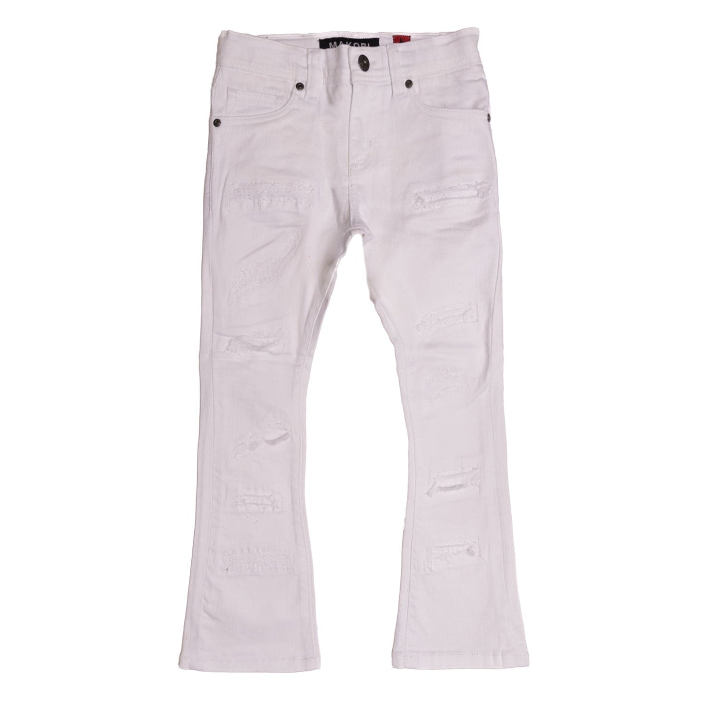 B1903 Makobi Montego Kids Jeans with Underlay - White