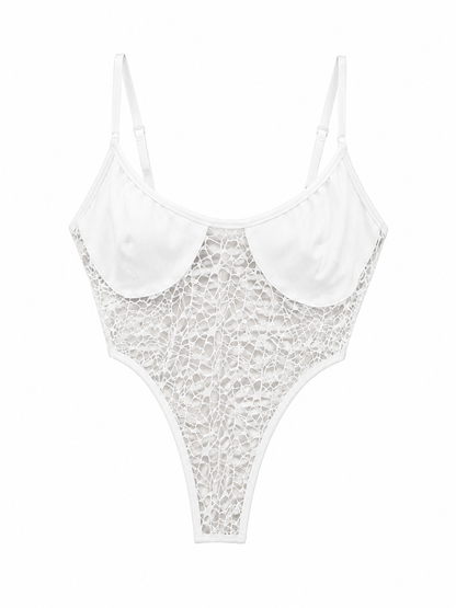 HOT & DELICIOUS WOMEN RIBBED LACE CORSET TOP