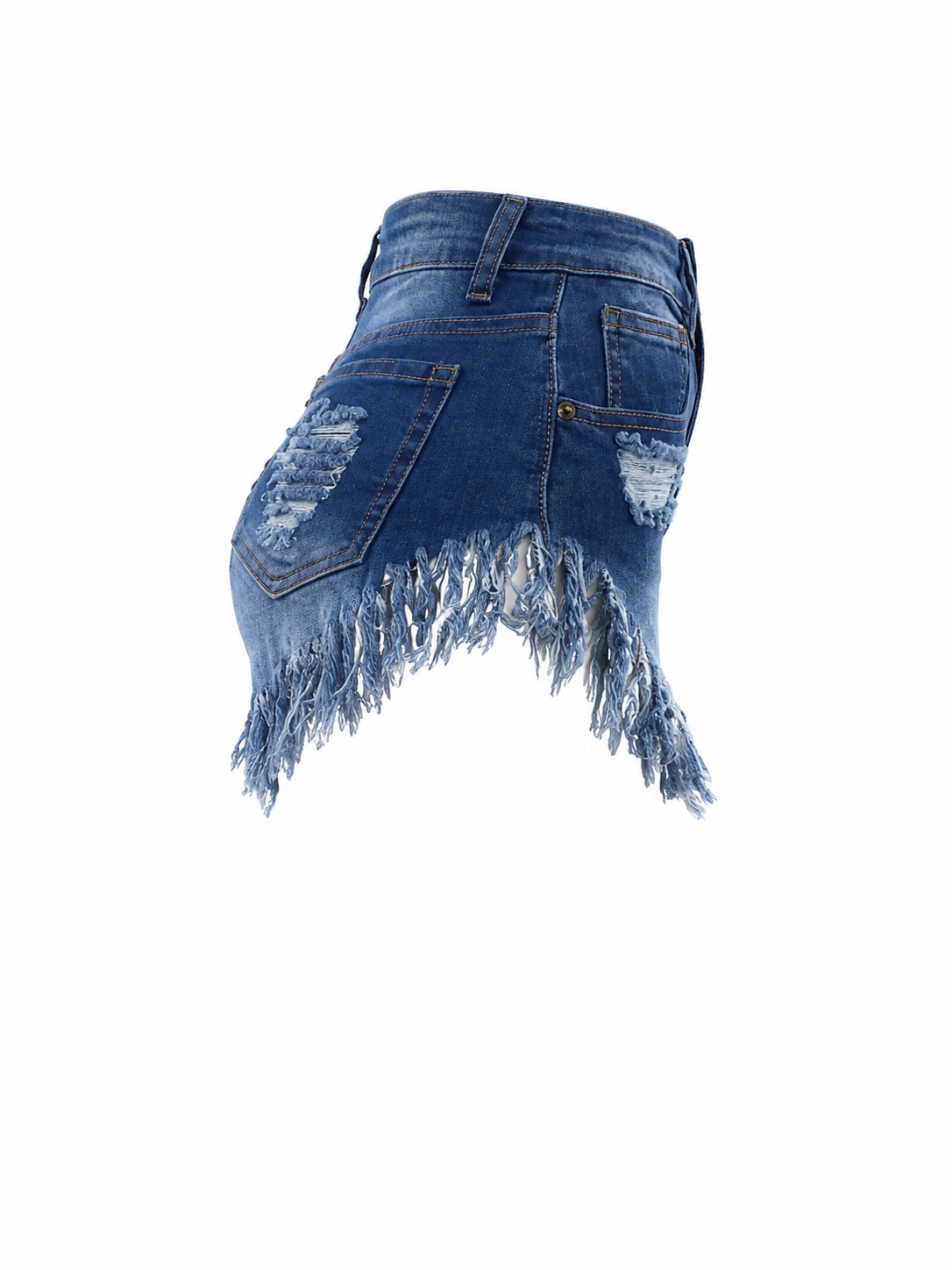 REDFOX WOMEN DISTRESSED FRAYED DENIM SHORTS