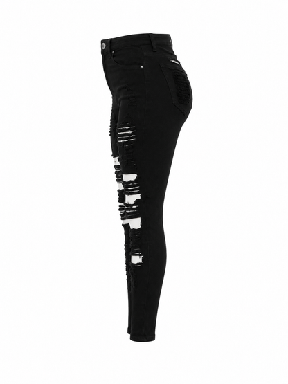 REDFOX WOMEN HIGH WAIST DISTRESSED JEANS