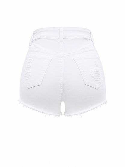 REDFOX WOMEN FRAYED HEM DENIM SHORTS
