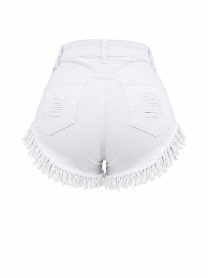REDFOX WOMEN DISTRESSED FRAYED DENIM SHORTS