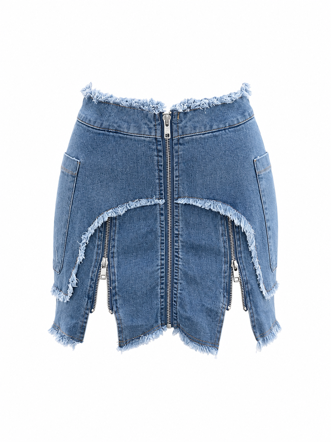 HOT & DELICIOUS WOMEN ZIP IT UP DENIM MINI SKIRT