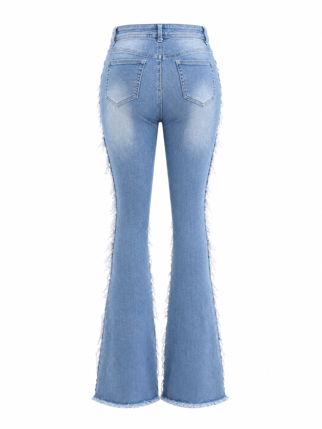 REDFOX WOMEN SUPER FRAYED CARGO STACKED JEANS