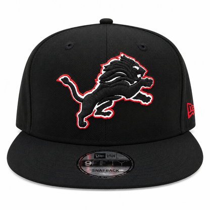 NEW ERA DETROIT LIONS BLACK/WHITE/RED 9FIFTY SNAPBACK CAP