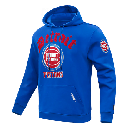 PRO STANDARD NBA DETROIT PISTONS OLD ENGLISH MEN'S PULLOVER HOODIE