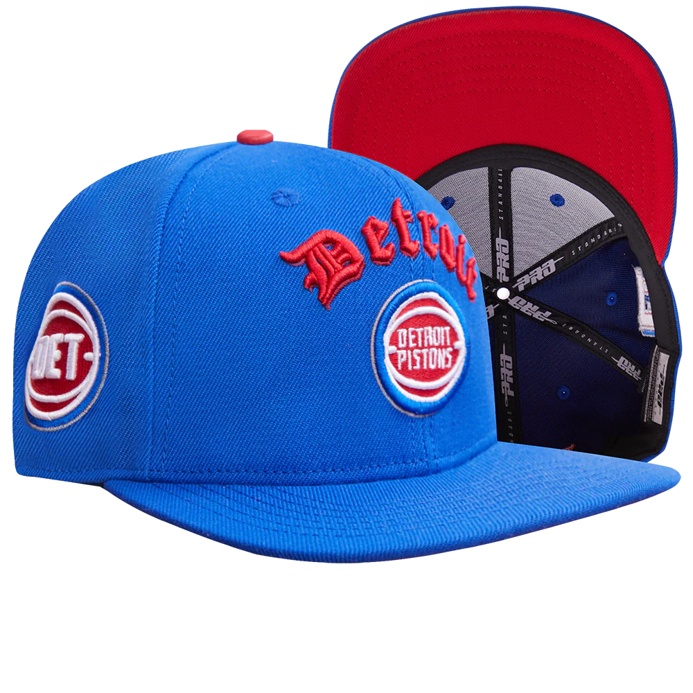 PRO STANDARD DETROIT PISTONS OLD ENGLISH SNAPBACK CAP
