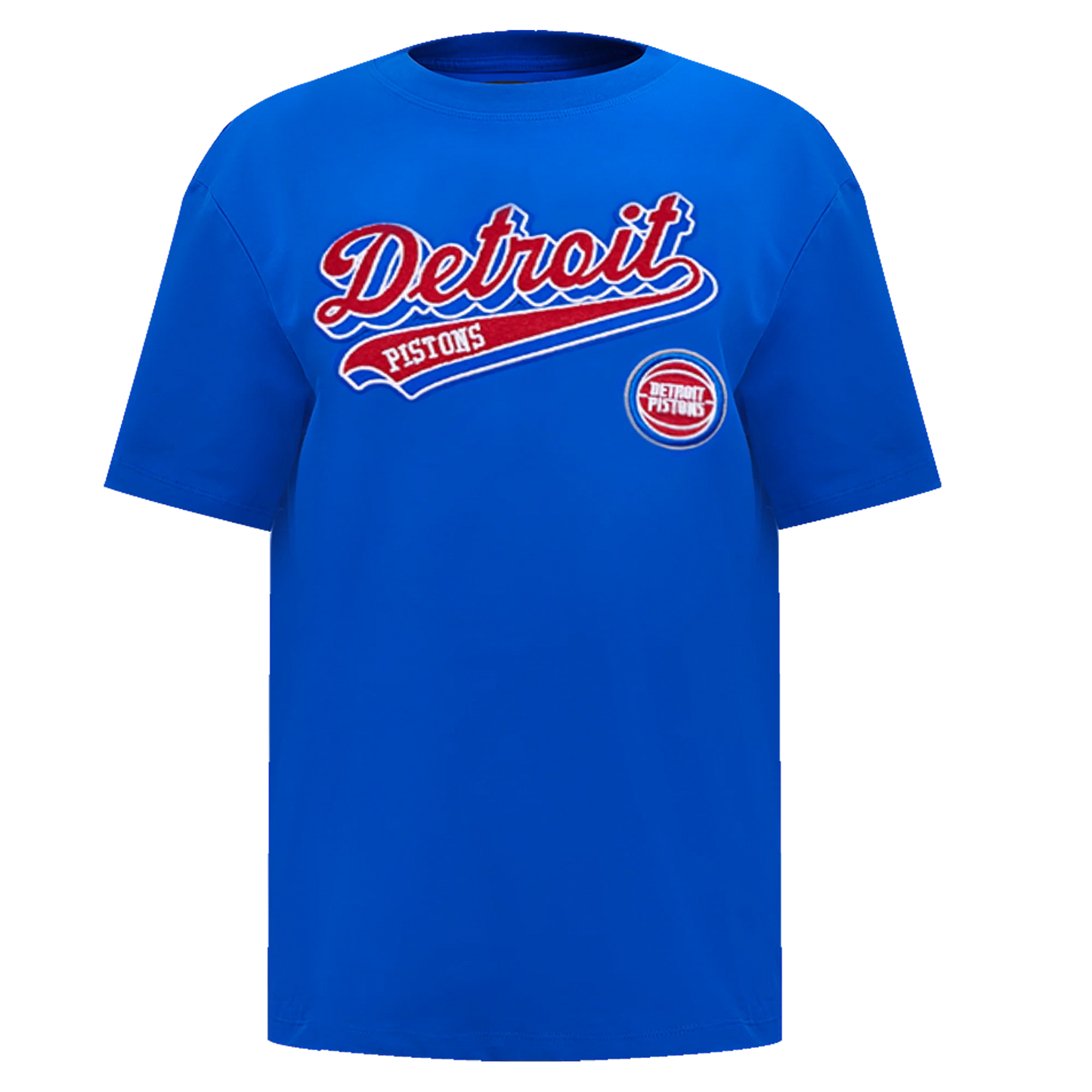 PRO STANDARD NBA DETROIT PISTONS SCRIPT TAIL WOMEN'S BOYFRIEND TEE