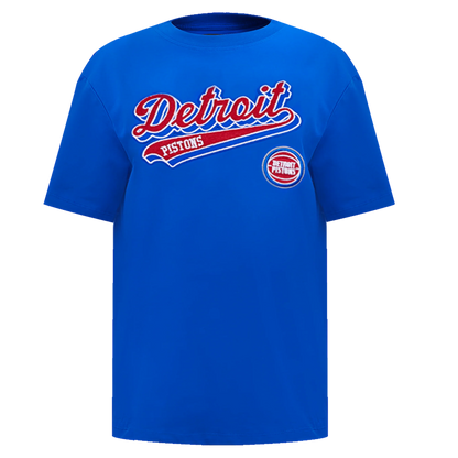 PRO STANDARD NBA DETROIT PISTONS SCRIPT TAIL WOMEN'S BOYFRIEND TEE