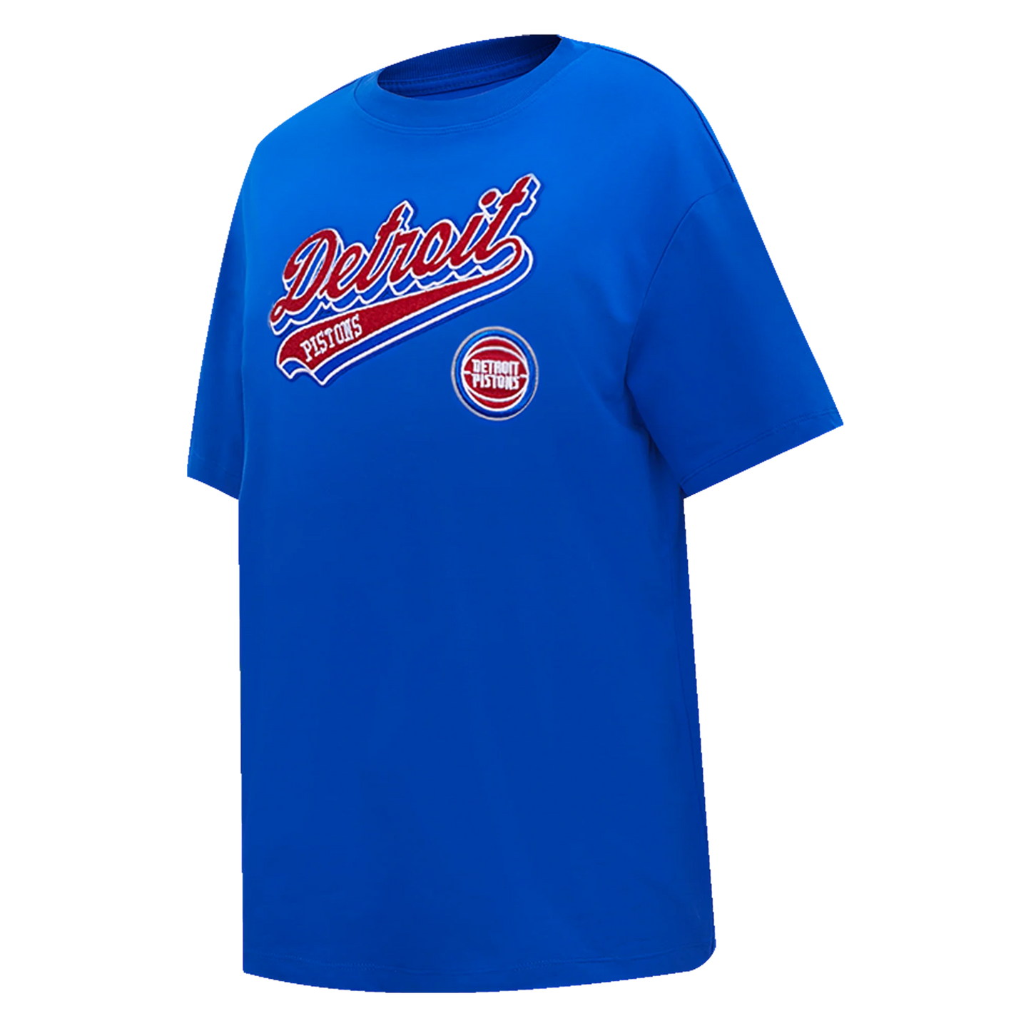 PRO STANDARD NBA DETROIT PISTONS SCRIPT TAIL WOMEN'S BOYFRIEND TEE