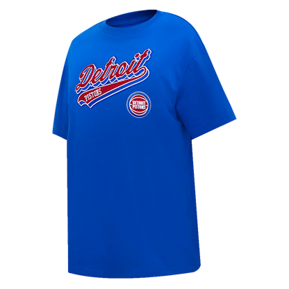 PRO STANDARD NBA DETROIT PISTONS SCRIPT TAIL WOMEN'S BOYFRIEND TEE