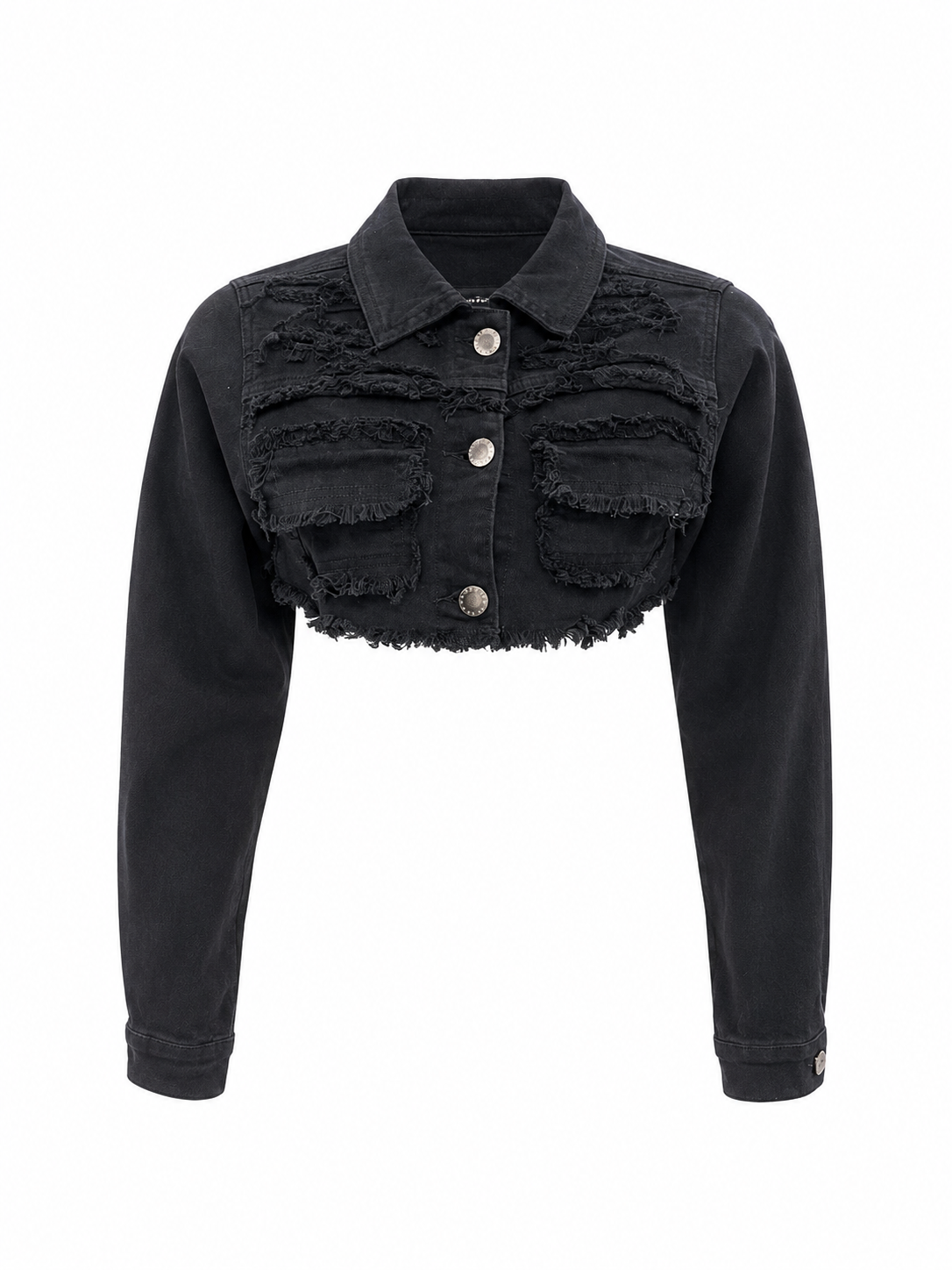 REDFOX WOMEN CROP DENIM FRAY JACKET