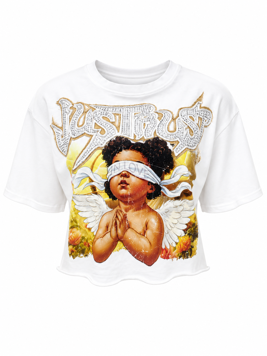 REDFOX WOMEN'S "JUST TRUST" FRENCH TERRY CROP TEE