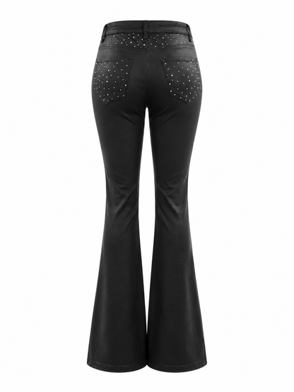REDFOX DIAMOND PULEATHER CARGO STACKED PANTS
