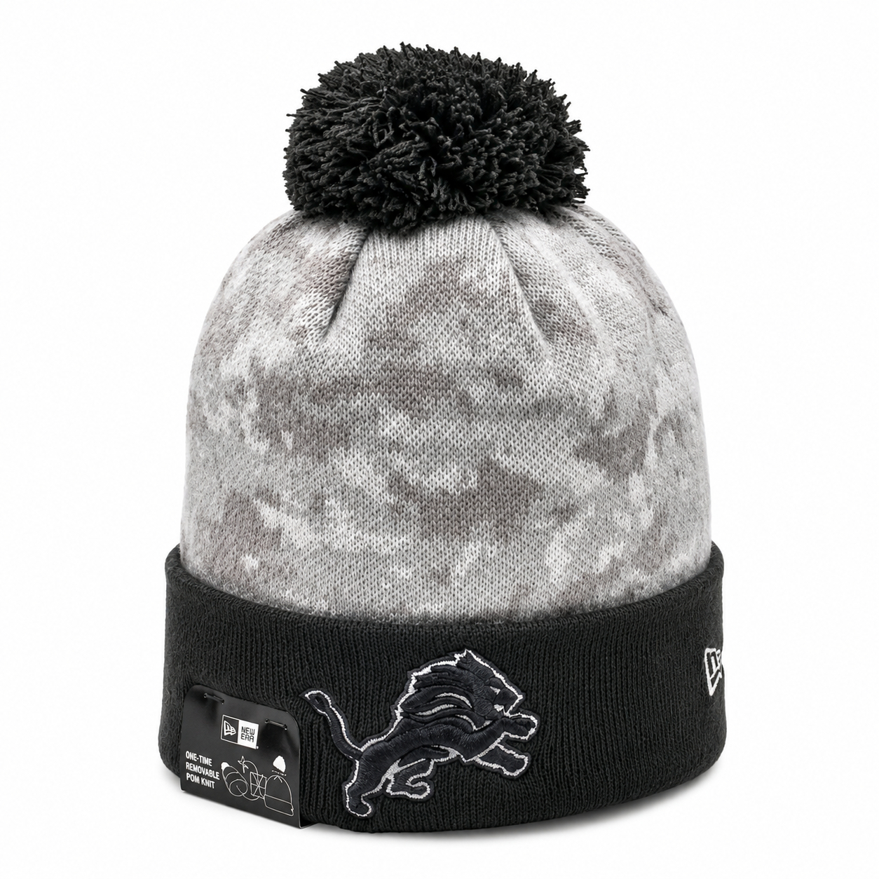 NEW ERA DETROIT LIONS SALUTE TO SERVICE KNIT BEANIE W/POM