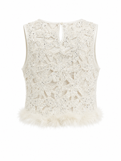 HOT & DELICIOUS WOMEN FEATHERED ELEGANCE TOP