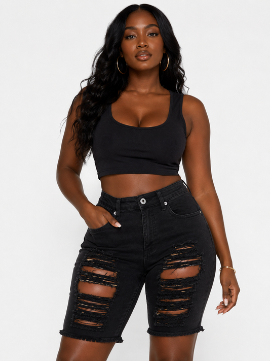 REDFOX WOMEN SUMMER BERMUDA DENIM SHORTS