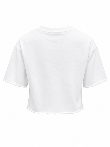 REDFOX WOMEN'S "JUST TRUST" FRENCH TERRY CROP TEE
