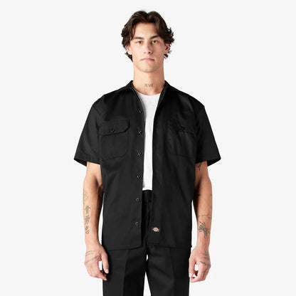 DICKIES MENS S/S WORK SHIRT (1574)-BLACK
