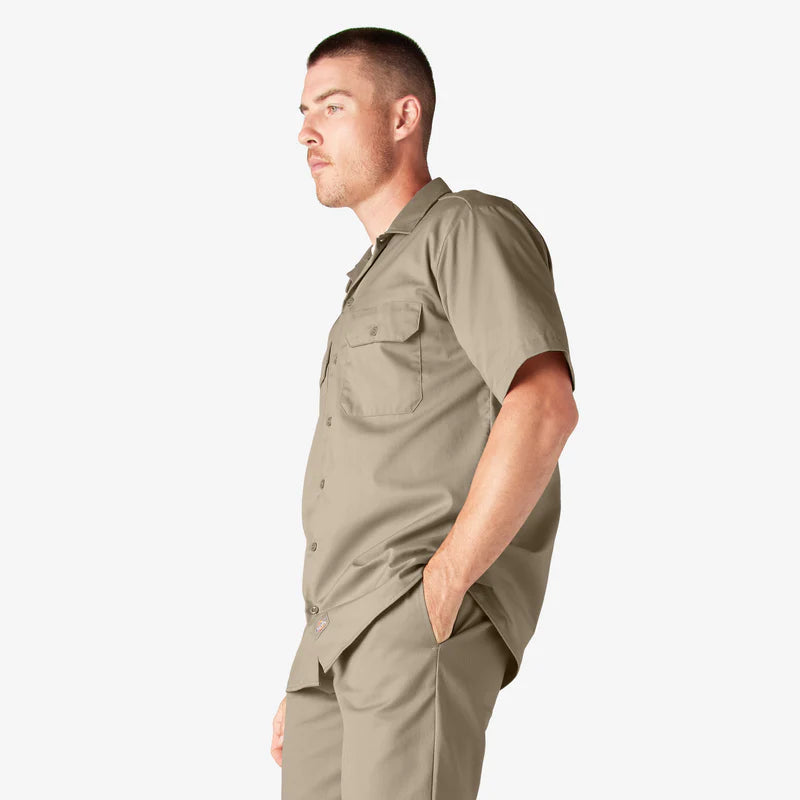 MENS S/S WORK SHIRT (1574)- DESERT SAND - 0DS