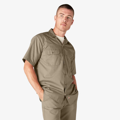MENS S/S WORK SHIRT (1574)- DESERT SAND - 0DS