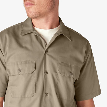 MENS S/S WORK SHIRT (1574)- DESERT SAND - 0DS