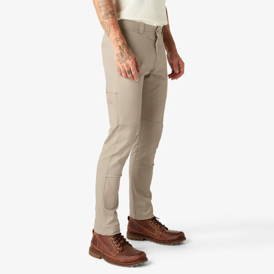 MENS TWILL DOUBLE KNEE WORK PANT -DESERT SAND-0DS(WP811) -Skinny Fit