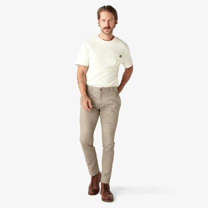 DICKIES MEN'S TWILL DOUBLE KNEE SKINNY FIT WORK PANTS (DWP811)