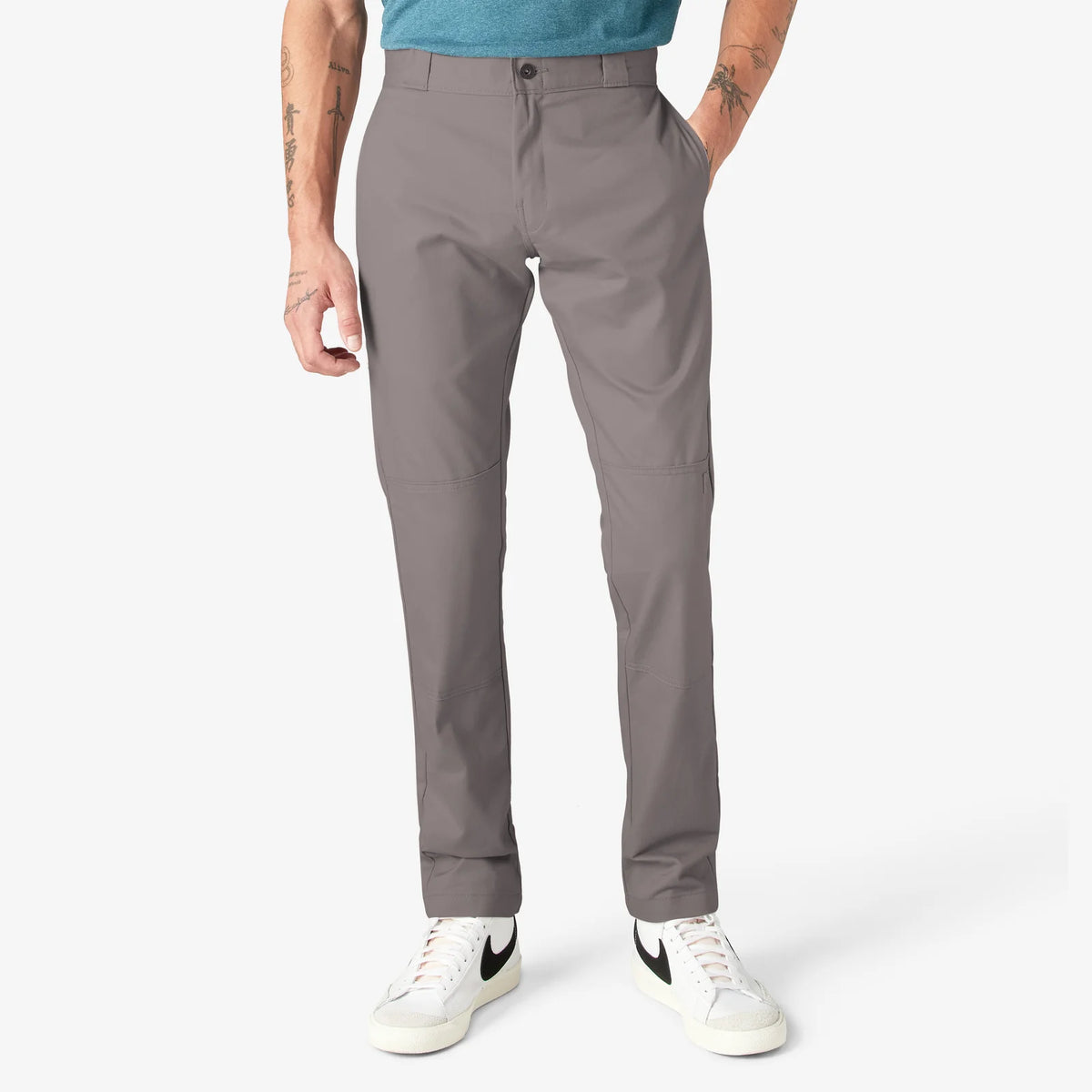 DICKIES MEN'S TWILL DOUBLE KNEE SKINNY FIT WORK PANTS (DWP811)